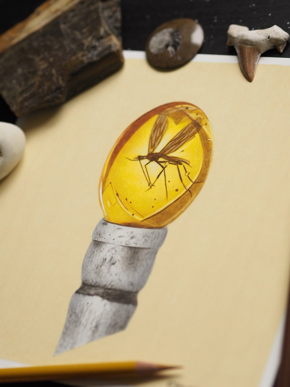 Image of 1993 Jurassic Park Mosquito in Amber Fine Art Print