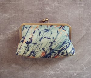 Image of Stipa grasses, printed silk clutch bag + chain handle