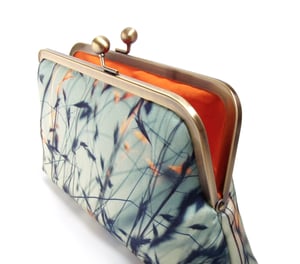 Image of Stipa grasses, printed fabric clutch bag + optional chain handle