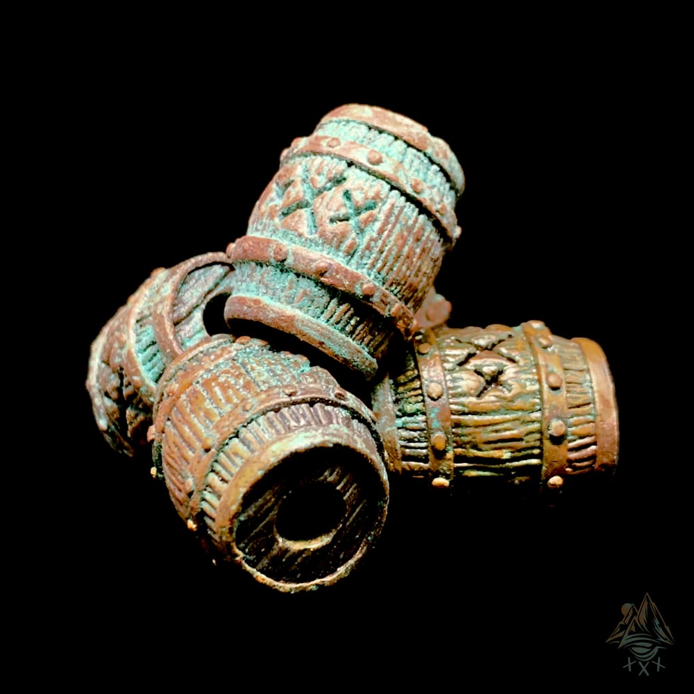 Image of HandMade Copper Barrel Bead (ShipWreck Patina) 
