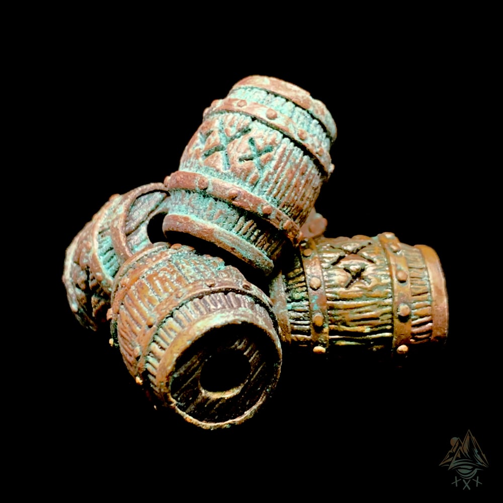 Image of HandMade Copper Barrel Bead (ShipWreck Patina)
