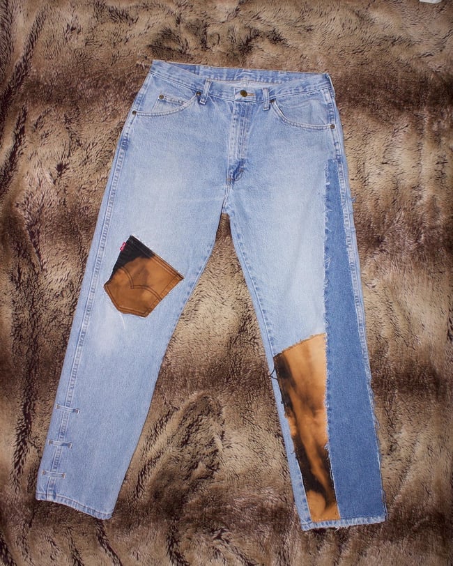 Blue Wrangler Patchwork Jeans