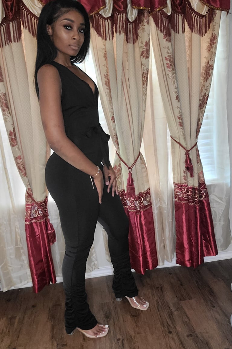 Stacked Leg Solid Jumpsuit 