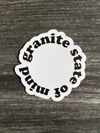 Granite state of mind sticker 3”