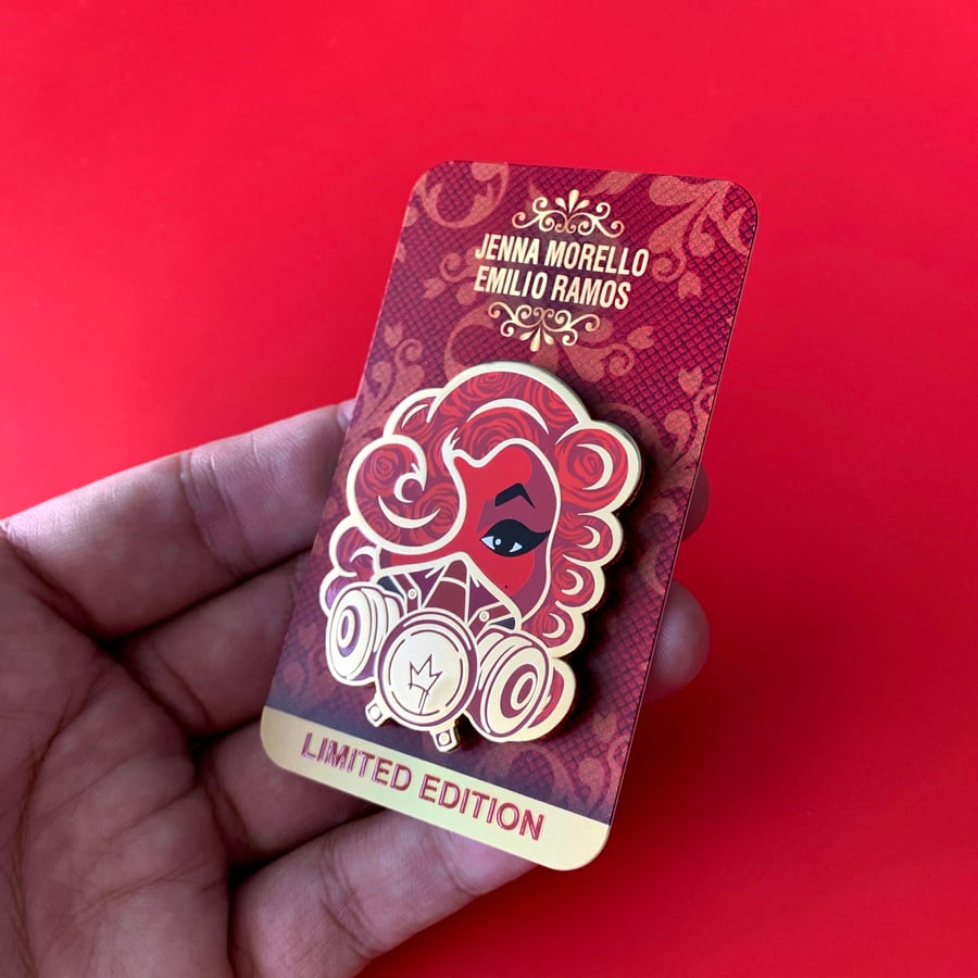 Image of Limited Edition “LOVE IS IN THE AIR”  2 inch hard enamel Jenna Morello collectors pin 
