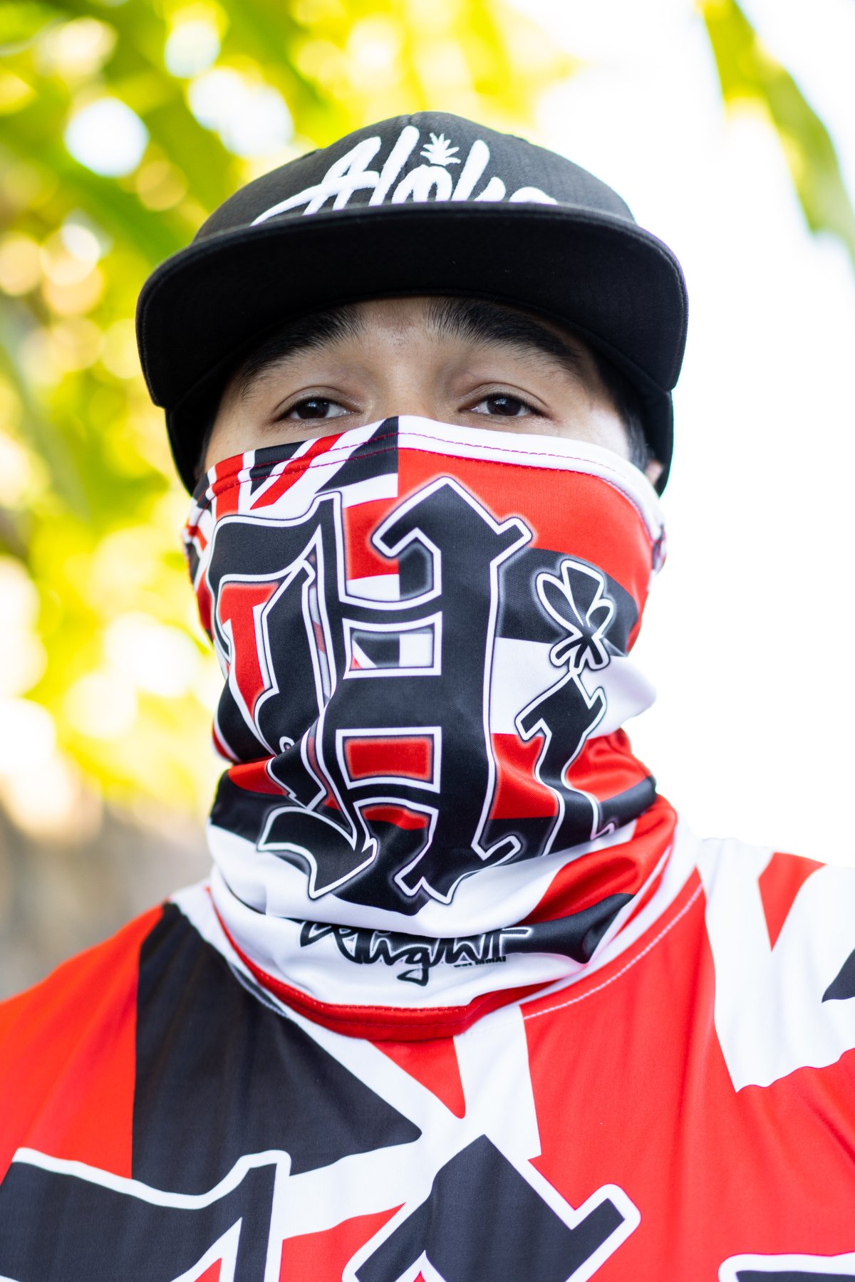 HI Old English Hawaiian Flag Face Shield | Delight Brand Clothing