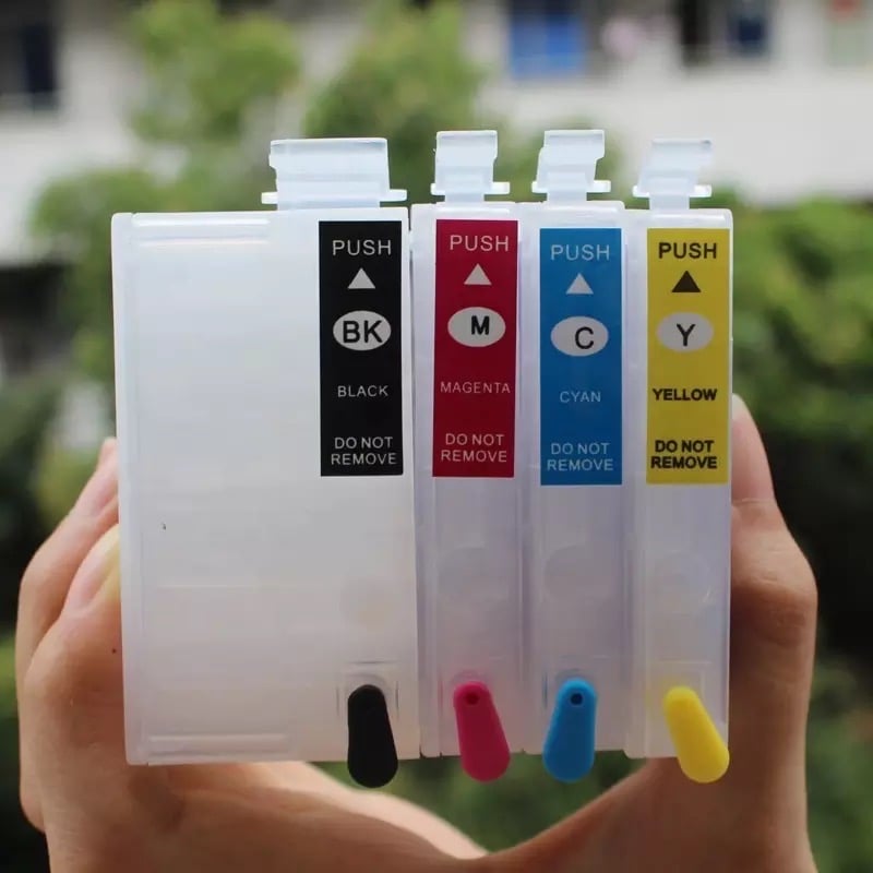 Empty Magenta Refillable Ink Cartridge