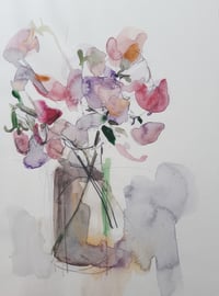 Image 1 of Vase of sweet peas