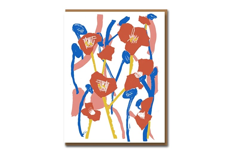 Image of Hockney Poppies - Greetings Card