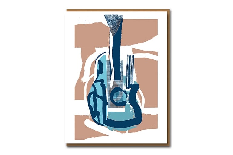 Image of Picasso Guitar - Greetings Card