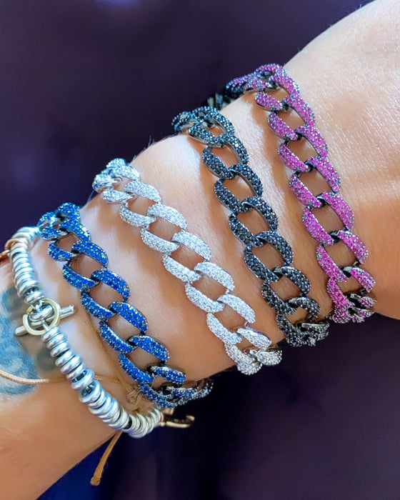 Image of BRACCIALE CATENA ACCIAIO E ZIRCONI