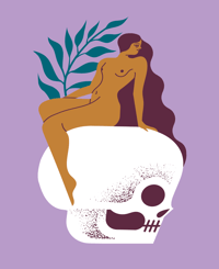 Image 2 of 'Skull Girl' A3 Poster
