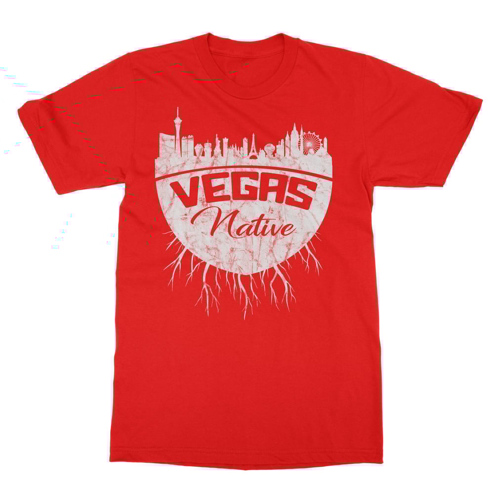 Image of Mens Vegas Native Tee (Wht on Red)