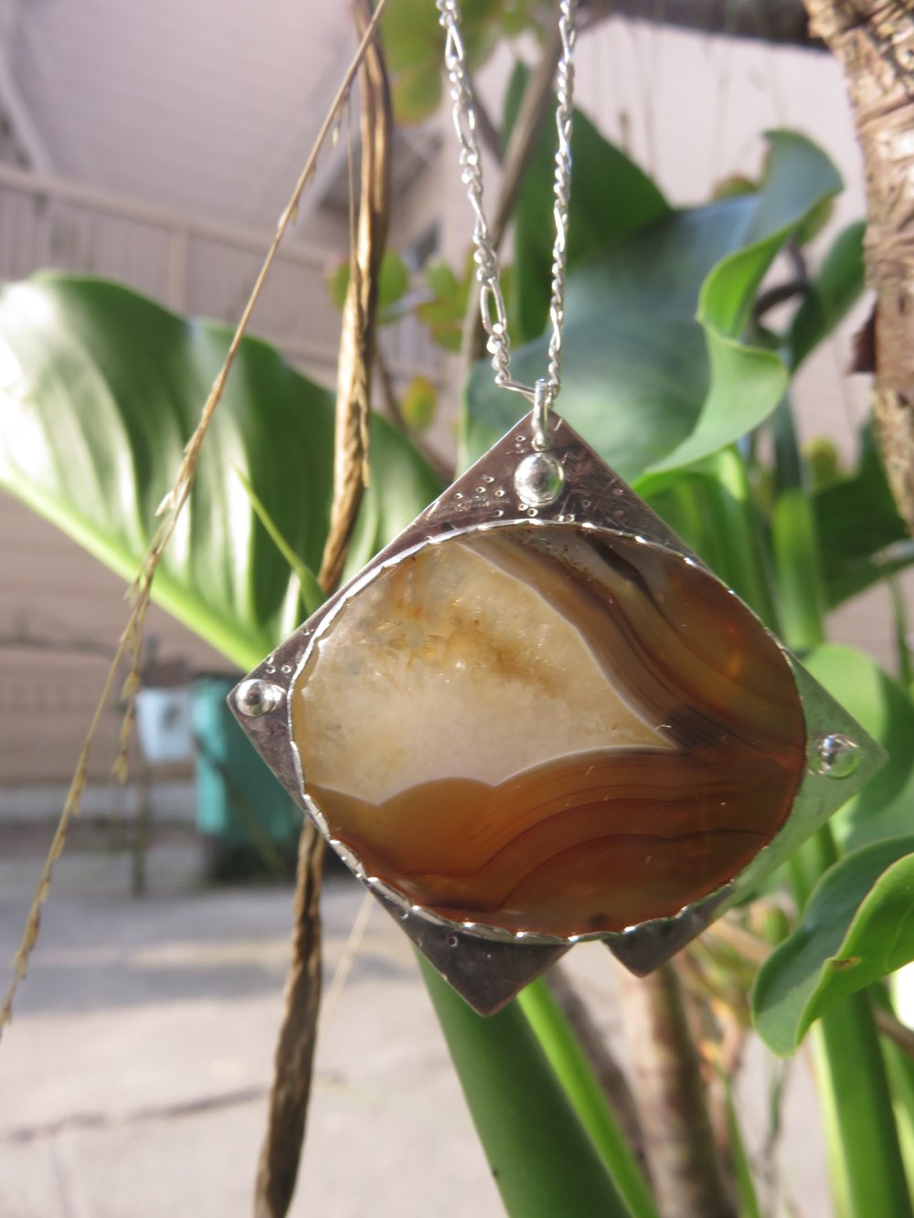 Image of Montana Agate & Silver Pendant