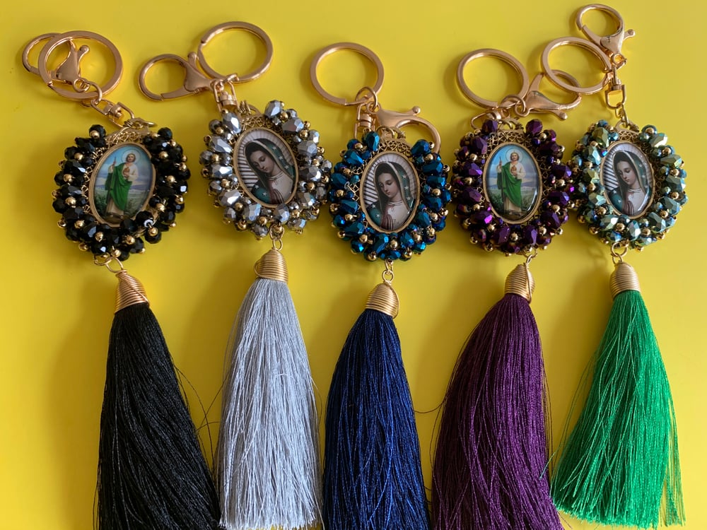 Virgencita/San Judas- Double Sided Image Keychain