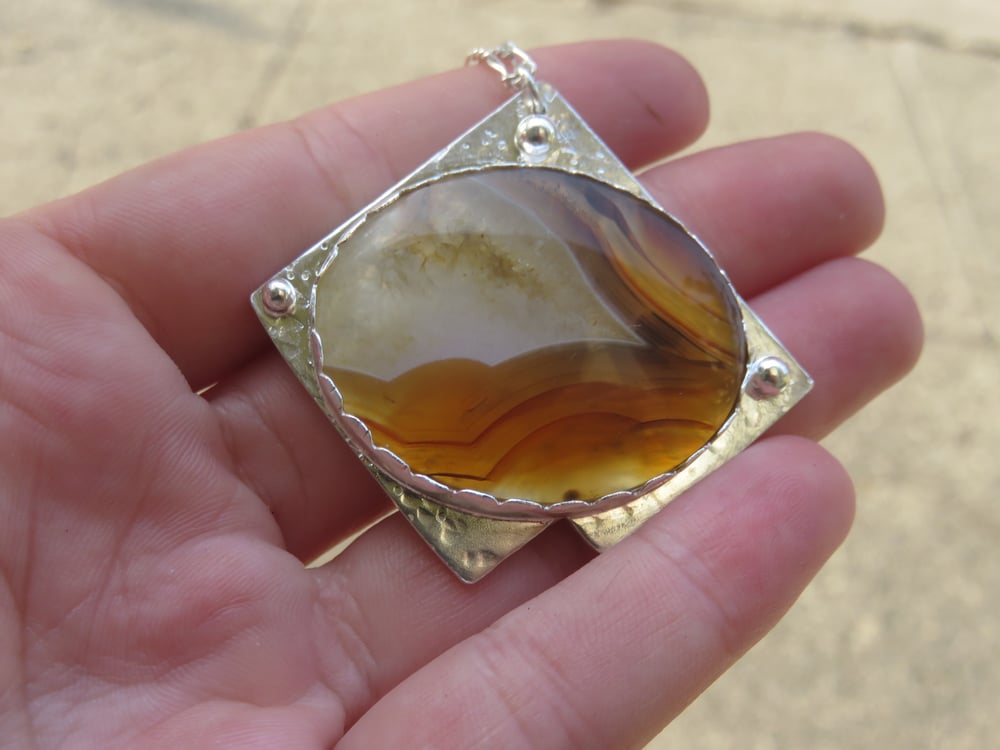 Image of Montana Agate & Silver Pendant