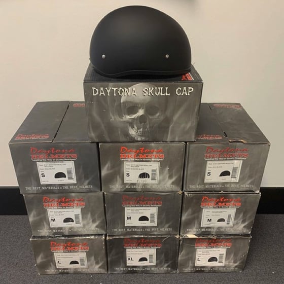 Image of 1/2 DOT Daytona Skull Cap Helmets (Dull or Gloss Black)