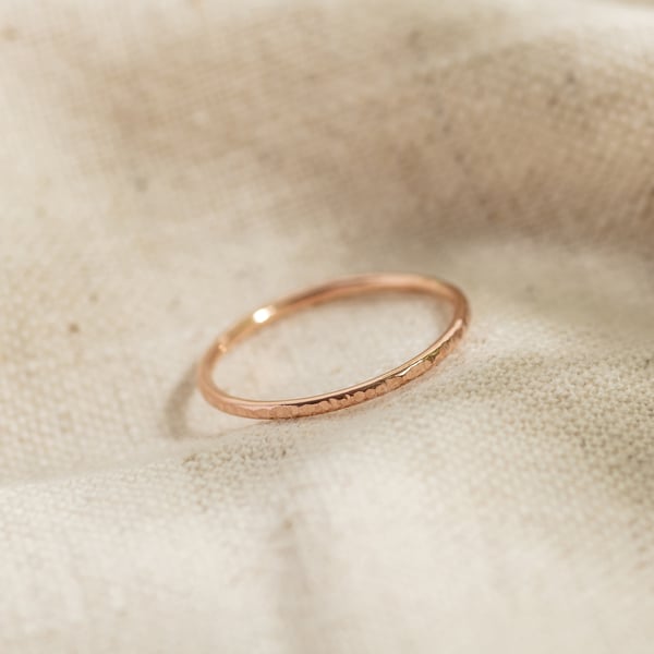 Image of 9ct Rose Gold Textured Stacking Ring