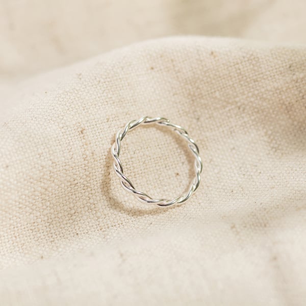Image of Silver Vine Stacking Ring