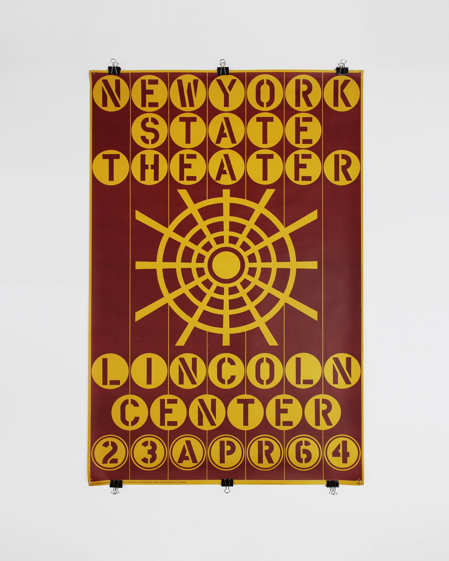 Original Serigraph Poster Robert Indiana New York State Theater, Lincoln Center ca. 1964