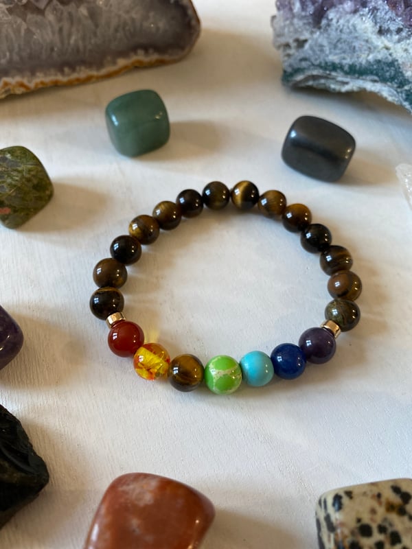 Image of 8mm Tigers Eye Chakra Balancing Bracelet