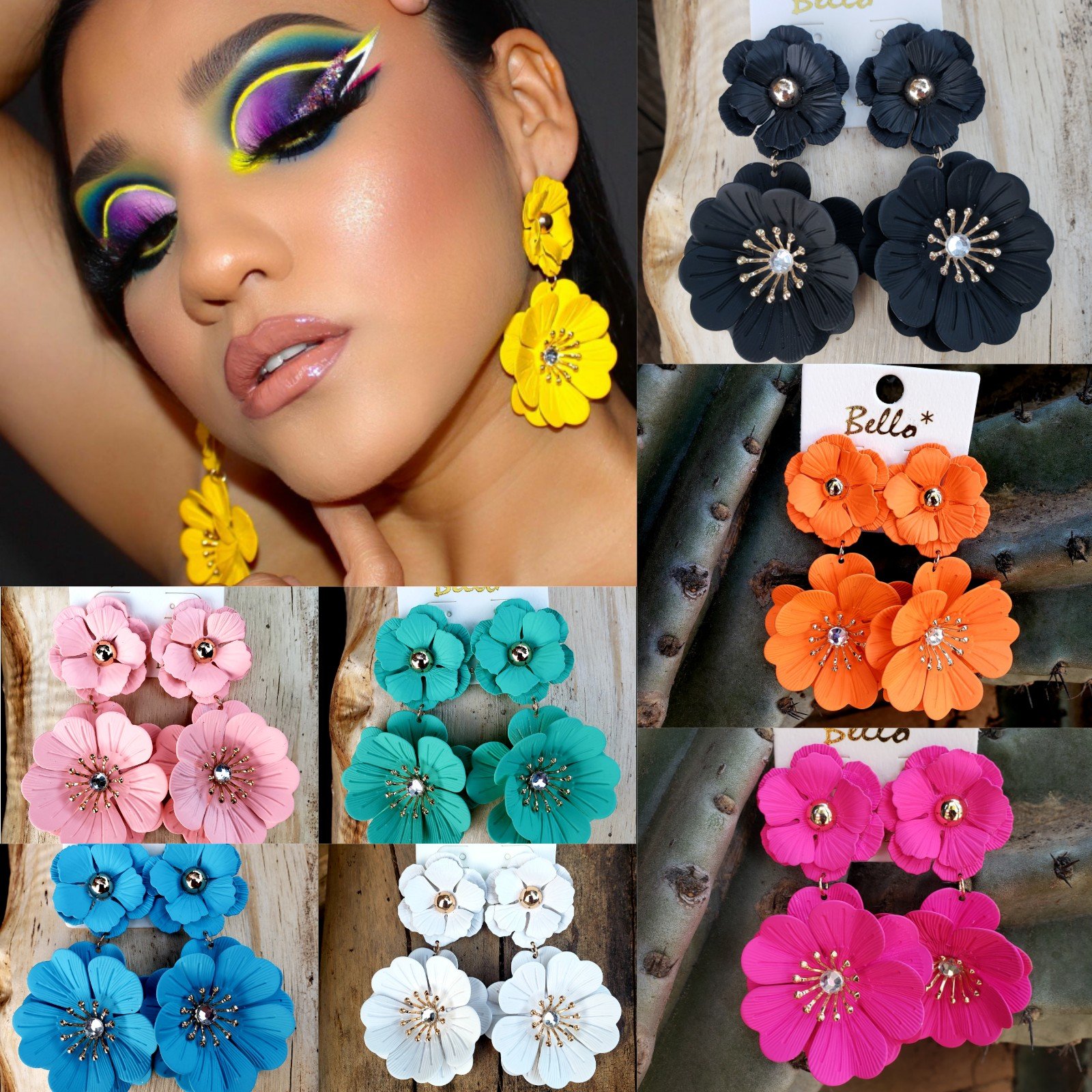 Diy hot sale flower earrings