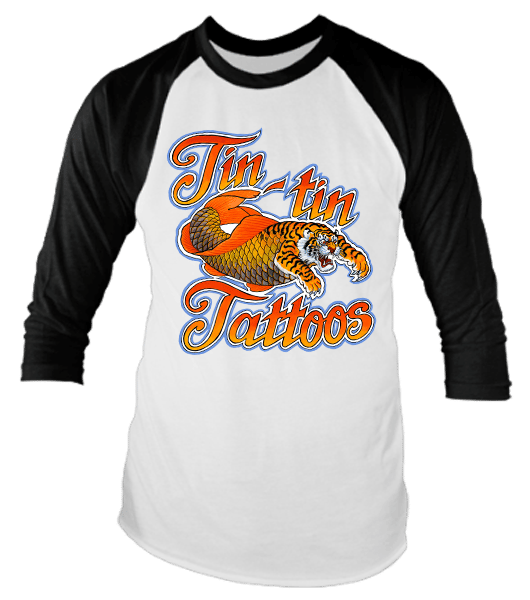 T-Shirt Baseball Poisson Tigre