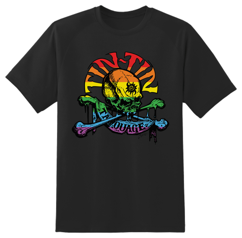 T-Shirt Noir Logo Tin-tin Rainbow