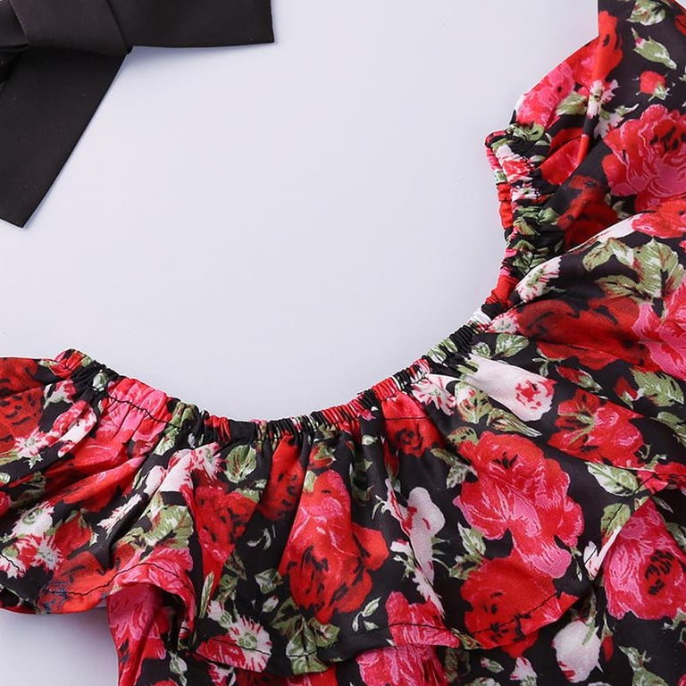 3-piece Floral Printed Tops & Pants & Headband  Image 2