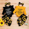 3-piece Letter Pattern Bodysuit & Pants & Headband 