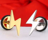Image 4 of 2 pcs Lightning Stainless Steel Studs Earrings