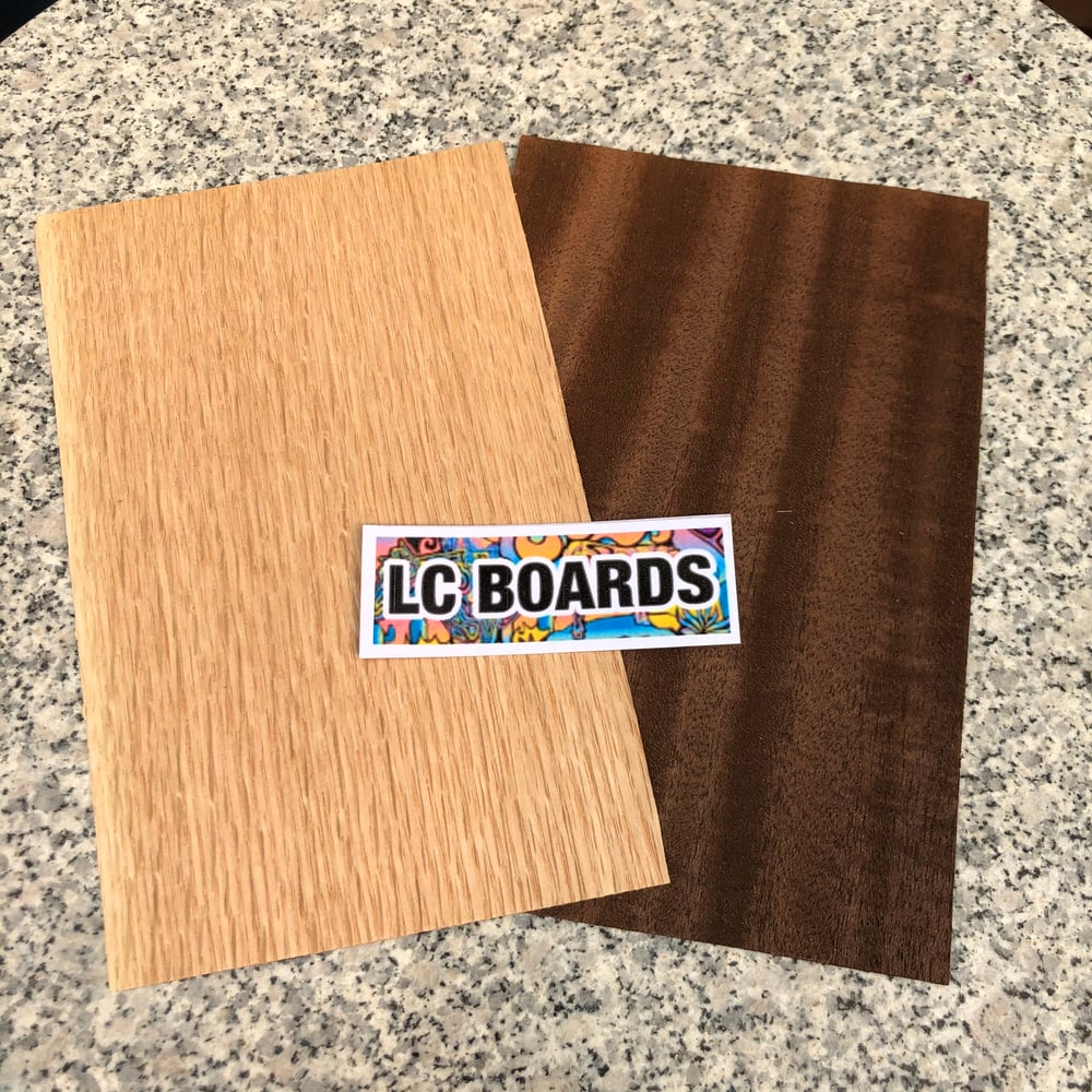 LC BOARDS Fingerboard Veneer Wood Pre Cut Curly Maple And Ebony 5 plys