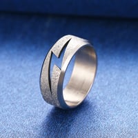 Image 3 of Lightning Bolt Ring in Stainless Steel (Gold/Silver)