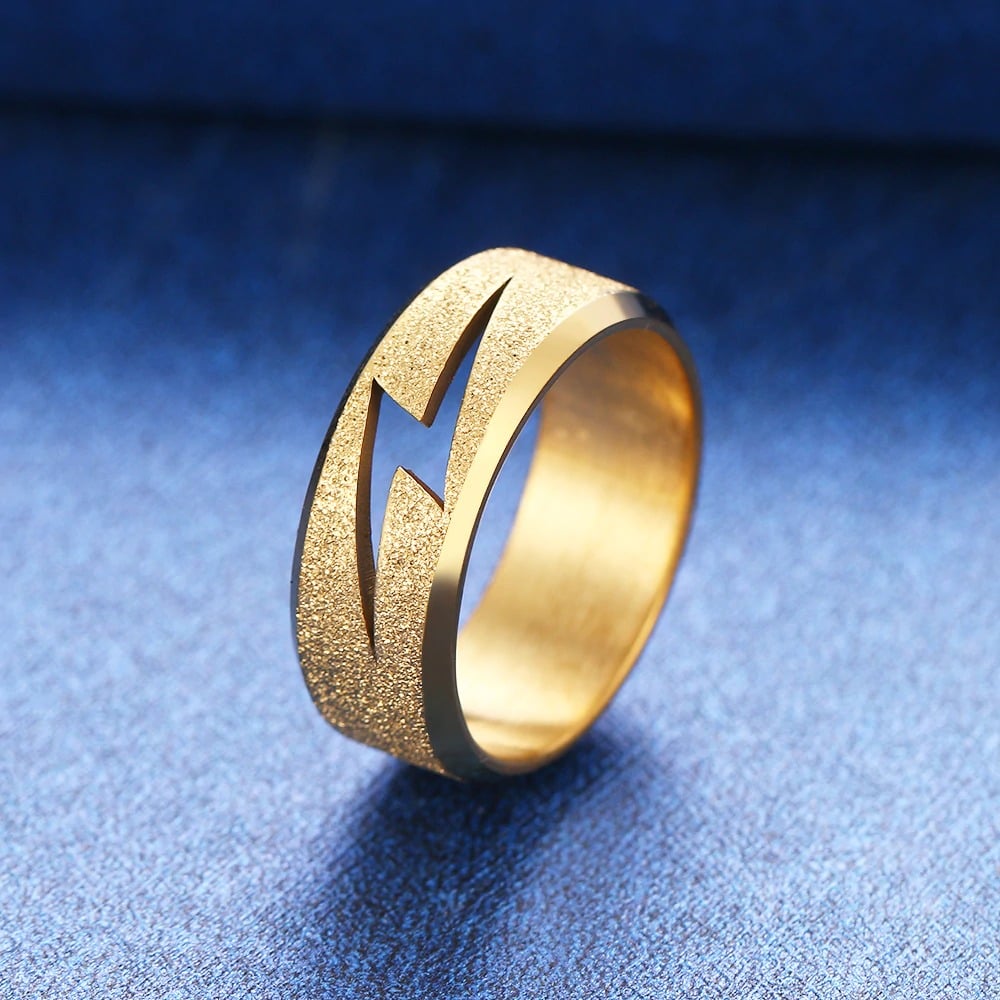 Lightning Bolt Ring in Stainless Steel (Gold/Silver)