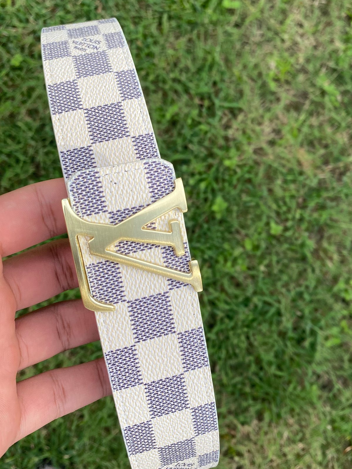 Louis Vuitton White Multi-Colored Monogram Belt