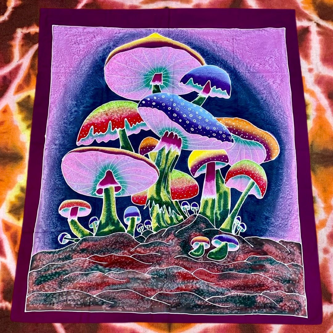 Mushroom Batik Tapestries!! Handmade - 100% Cotton! #2