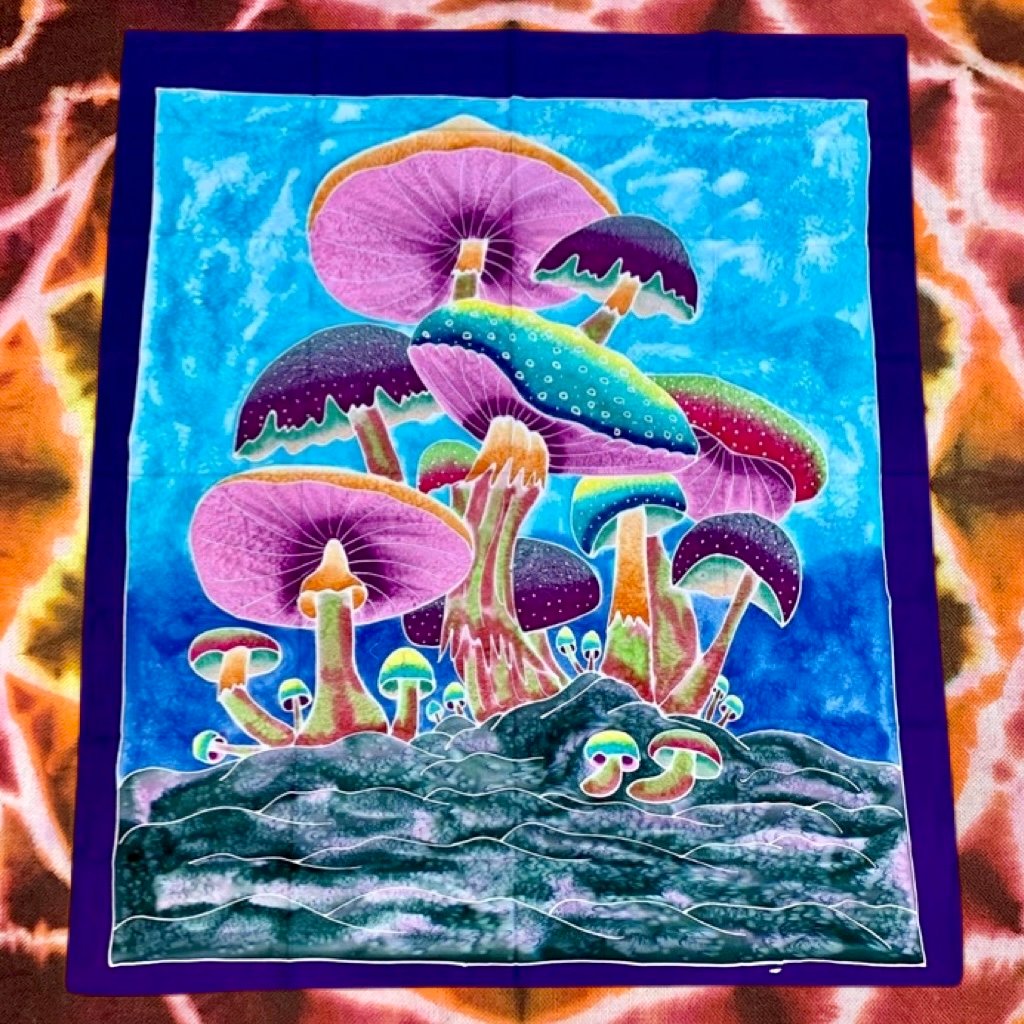 Mushroom Batik Tapestries!! Handmade 100 Cotton! 4 )