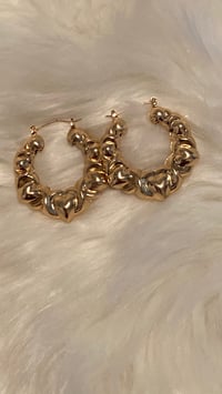 Image 1 of Heart Bamboo Earrings 