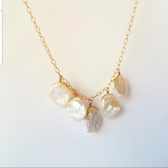 Image of Freshwater Petal Pearl Bib Necklace