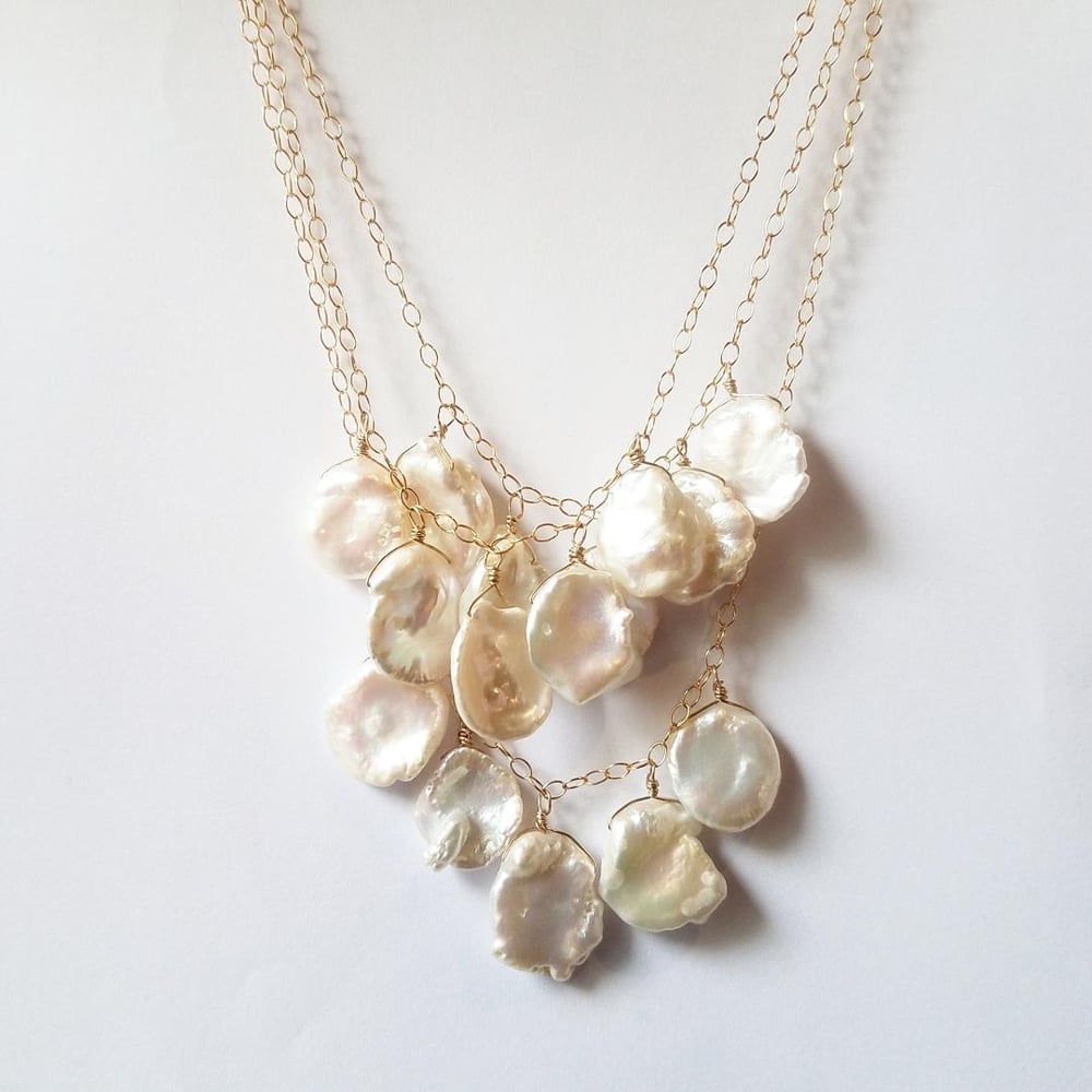 Image of Freshwater Petal Pearl Bib Necklace