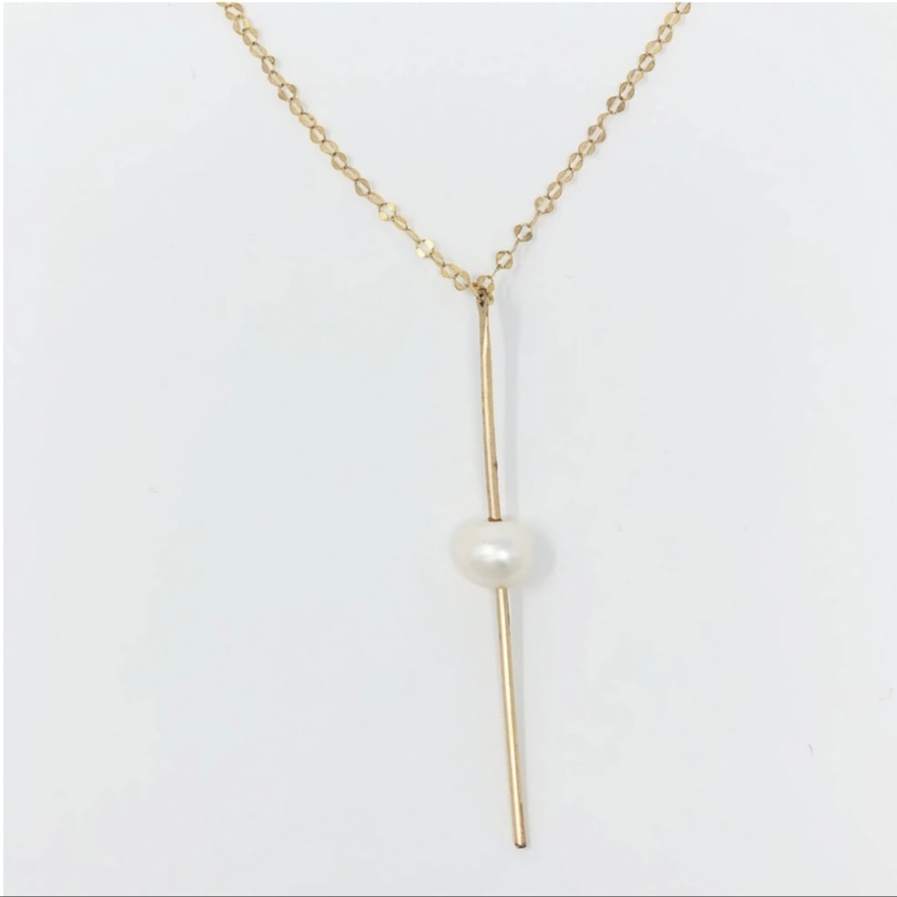 Image of Spike Necklace -White Pearl