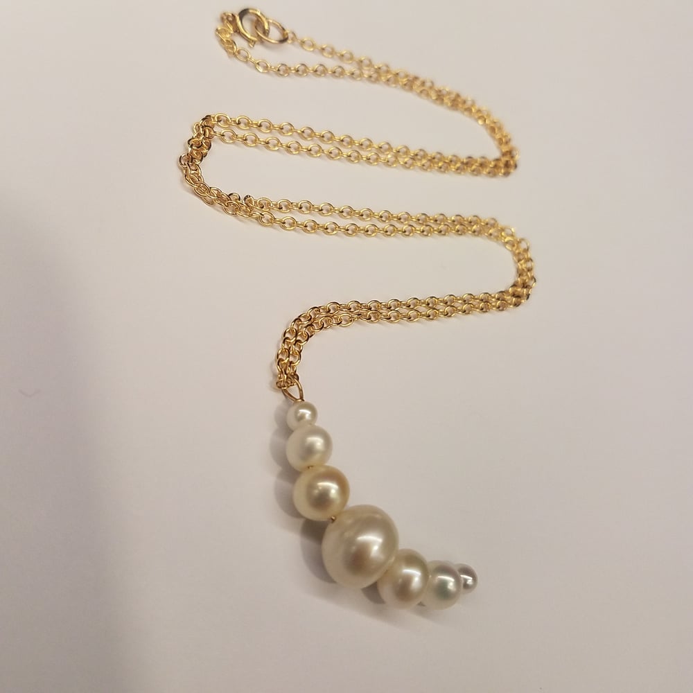 Image of Crescent Moon Pearl Pendant