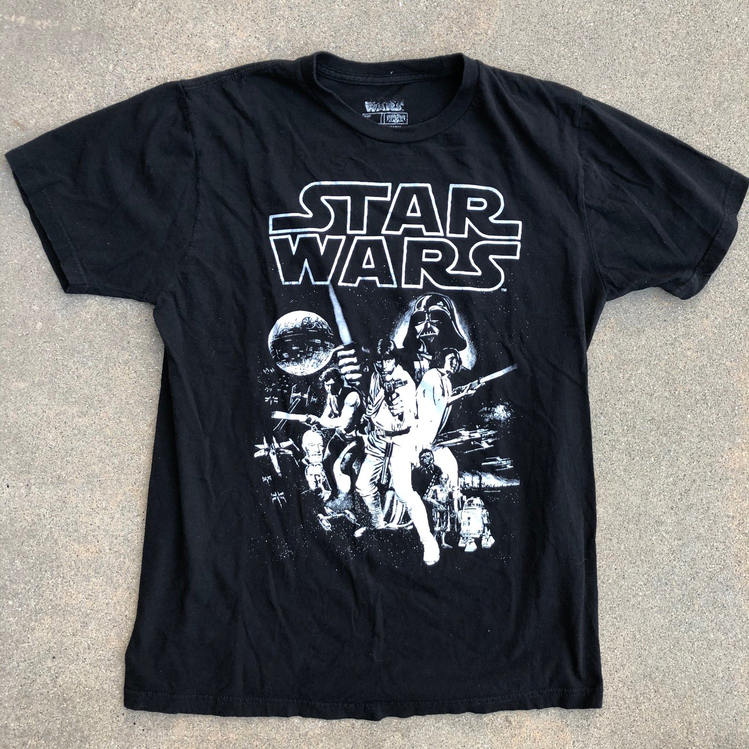 Image of Classic Star Wars Movie Poster Graphic Tee (White Graphic)