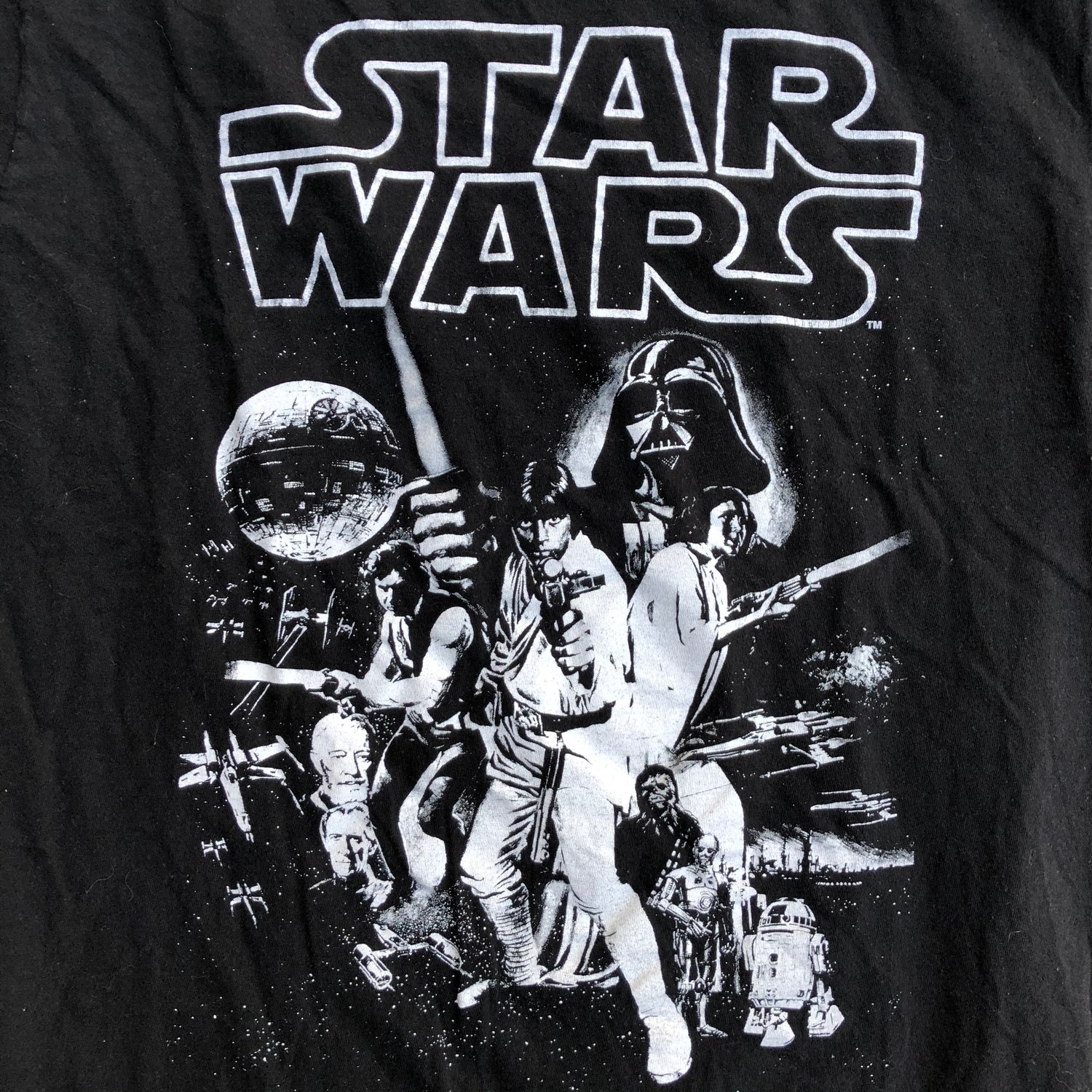 Image of Classic Star Wars Movie Poster Graphic Tee (White Graphic)