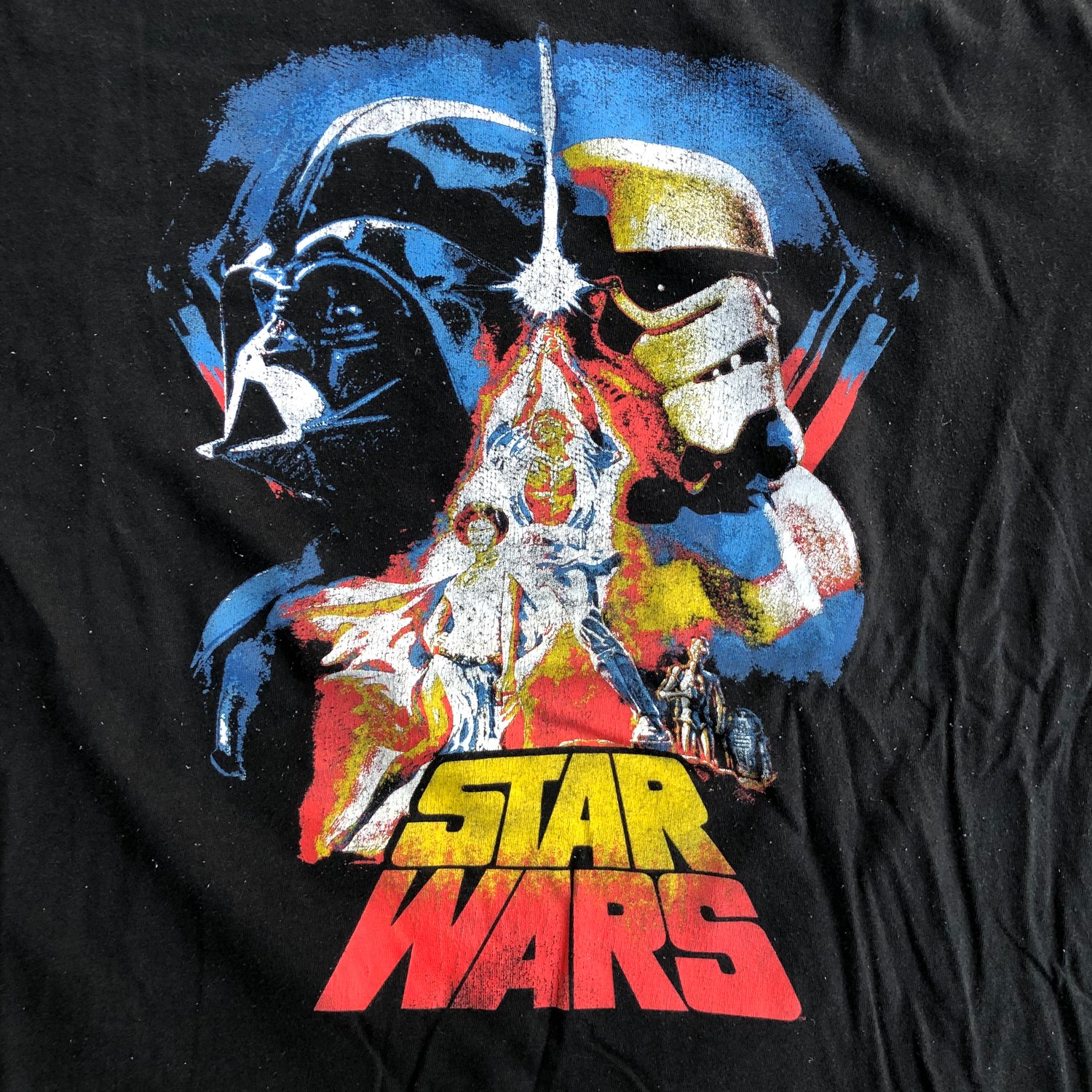 Image of Classic Star Wars Movie Poster Collage Graphic Tee (Color Graphic)