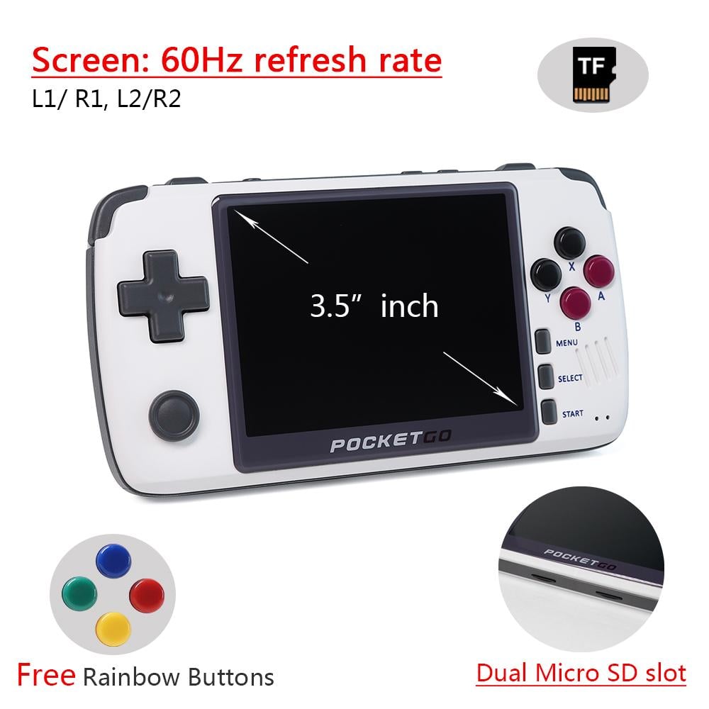 PocketGo 2 V2 Retro Handheld (3.5" Screen) with 64GB Fully Loaded Ready to Play