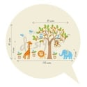 Vinyl Wall Decal Safari Playland - Elephant, Giraffe, Owl, Monkey, Lion 