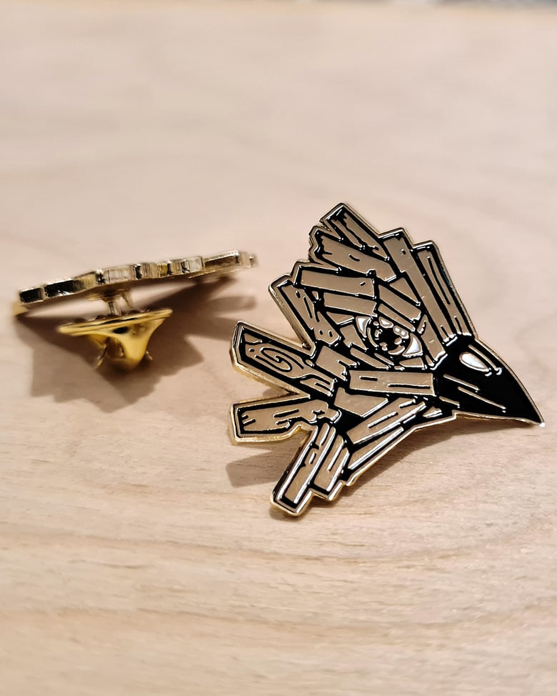 Image of Wooden Bird Enamel Pin - Shipping in MAY 2024!!