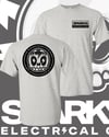 Sparkys Electrical Club Circle Logo Grey or Military Green T-shirts.