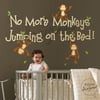No More Monkeys Jumping On The Bed - dd1028 Vinyl Sticker Wall Decal Kids Children Nursery
